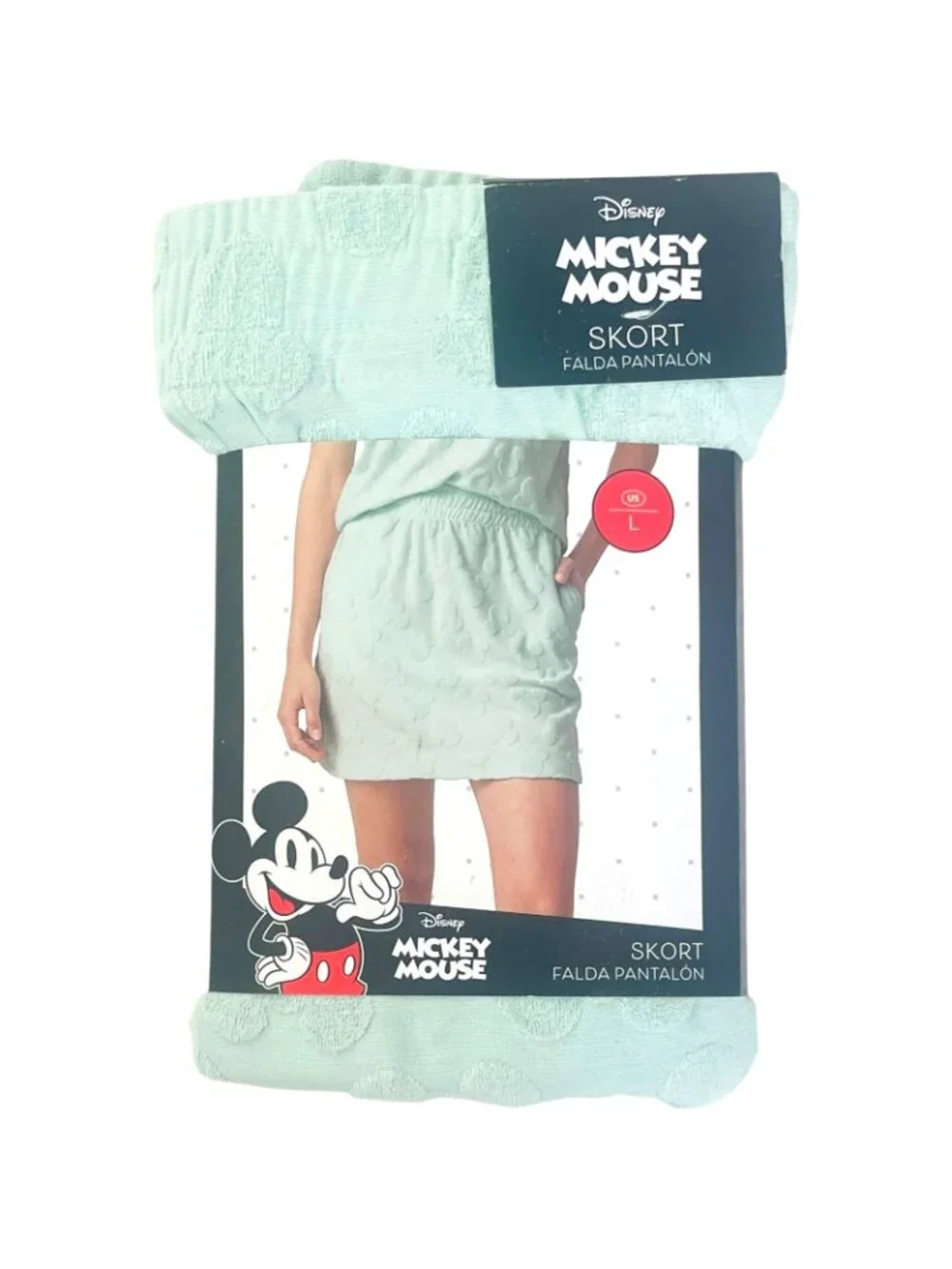 Disney Mickey Mouse Women’s Skort - Size L 12-14 Cotton Blend Seafoam Green - Picture 3 of 3